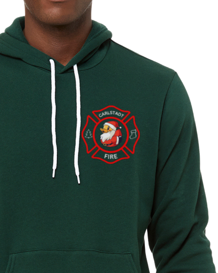 Carlstadt FD Santa Duck Bella Canvas Hoodie