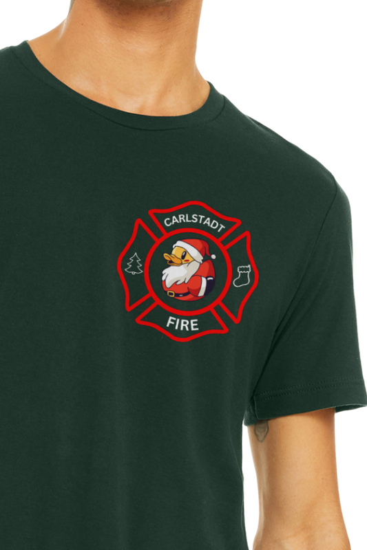 Carlstadt Fire Department Santa Duck Bella Canvas Tee