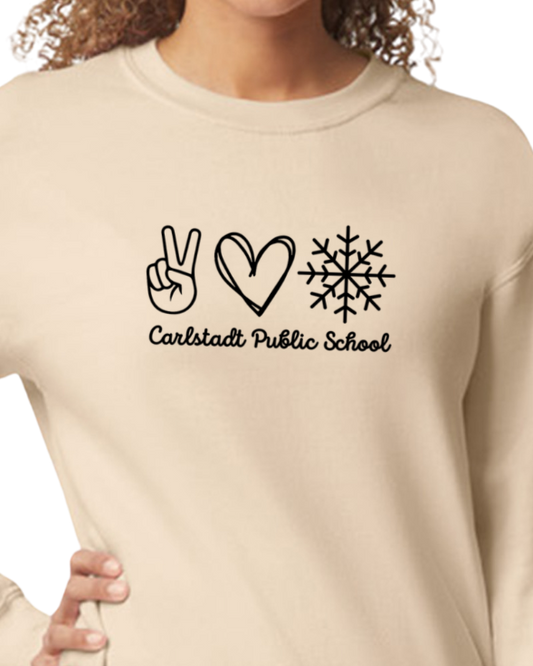 Peace, Love, Snow CPS Gildan Crewneck Sweatshirt