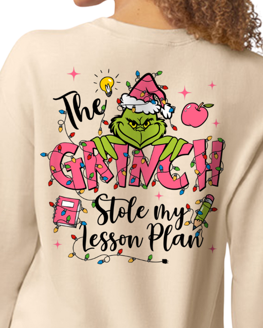 The Grinch Stole My Lesson Plans Gildan Crewneck Sweatshirt