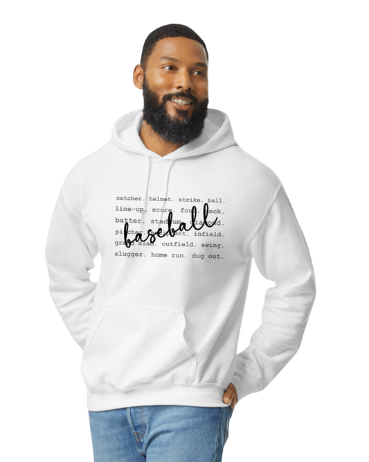 Baseball Word Art Hoodie