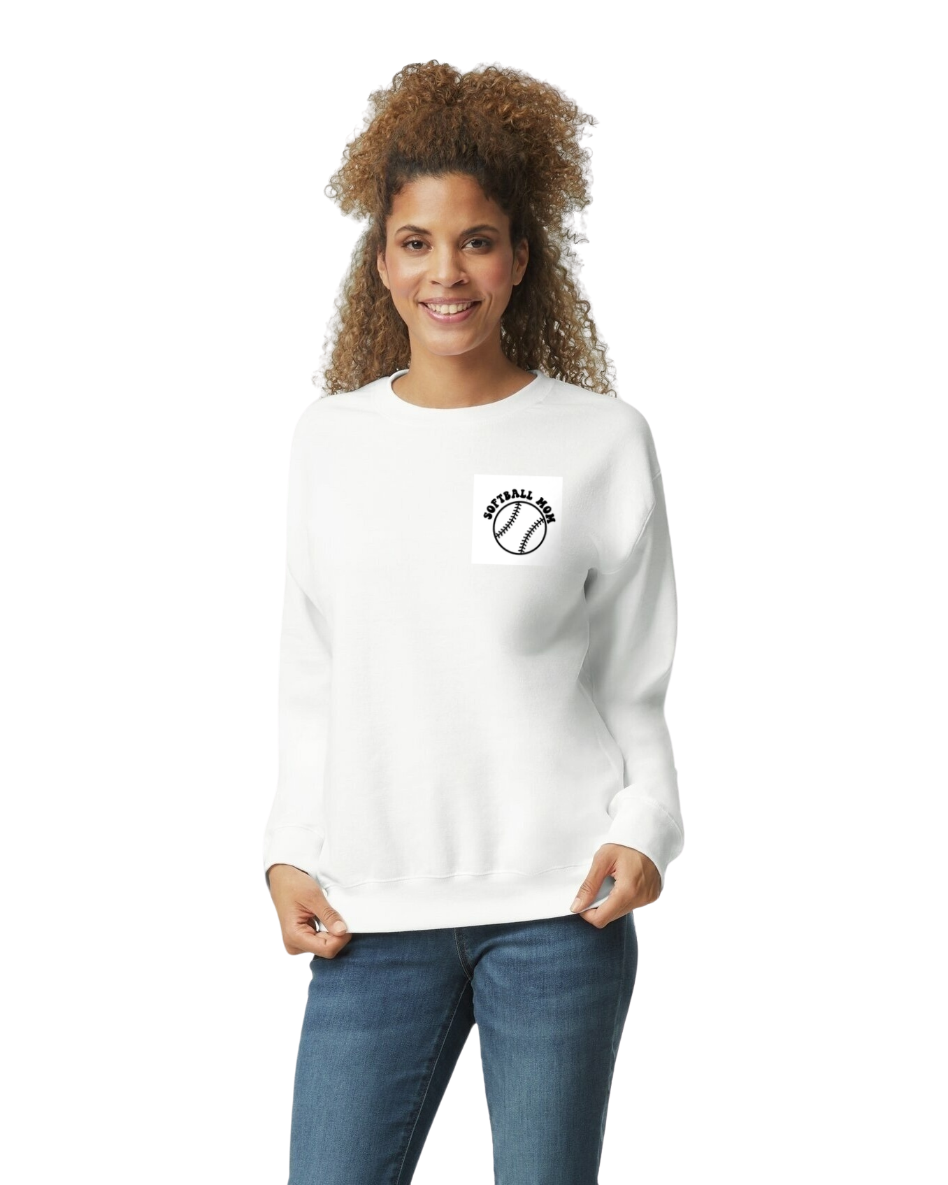 Adult In My Softball Mom Era Crewneck Sweatshirt